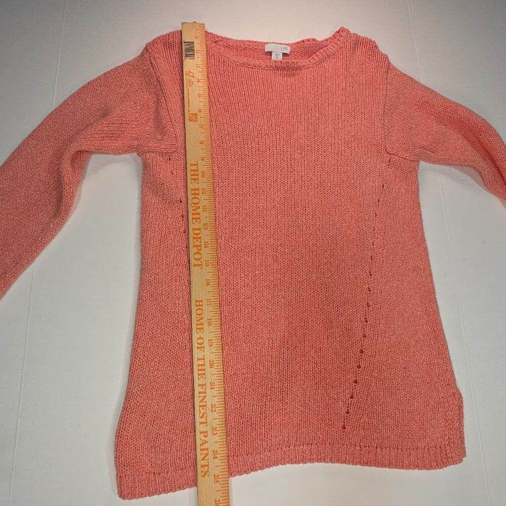 J. Jill Long Sleeve Coral Round Neck Cotton Knit Sweater Size XS Missy - Picture 4 of 7